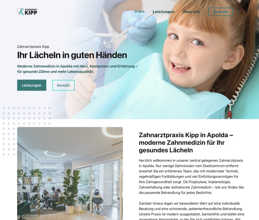 Zahnarzt Kipp Website Showcase